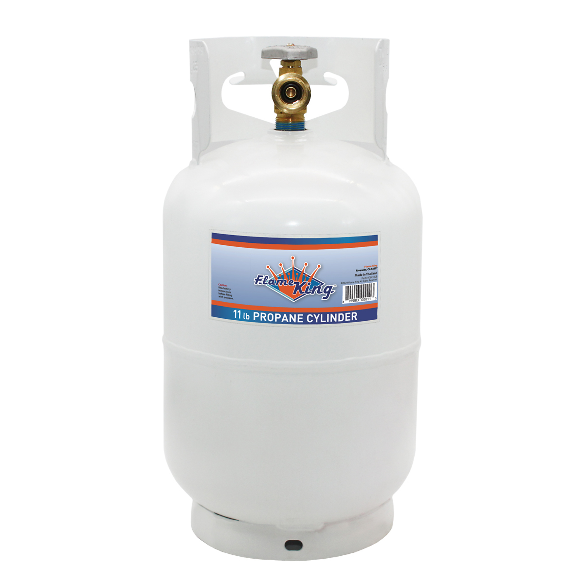 Flame King, 10-Pound Steel Propane Cylinder With OPD Valve, Included (qty.) 1 Material Steel, Compatible With Portable Grills, Fire Pits, Heaters and Overlandi, Model# YSN10LB